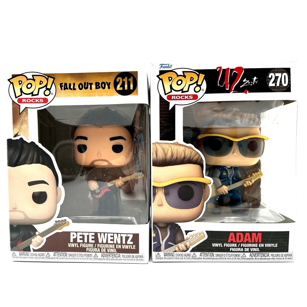 Funko Pop Rocks Lot Fall Out Boy Pete Wentz 211 and U2 Adam 270